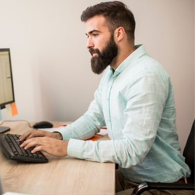 Man working on computer